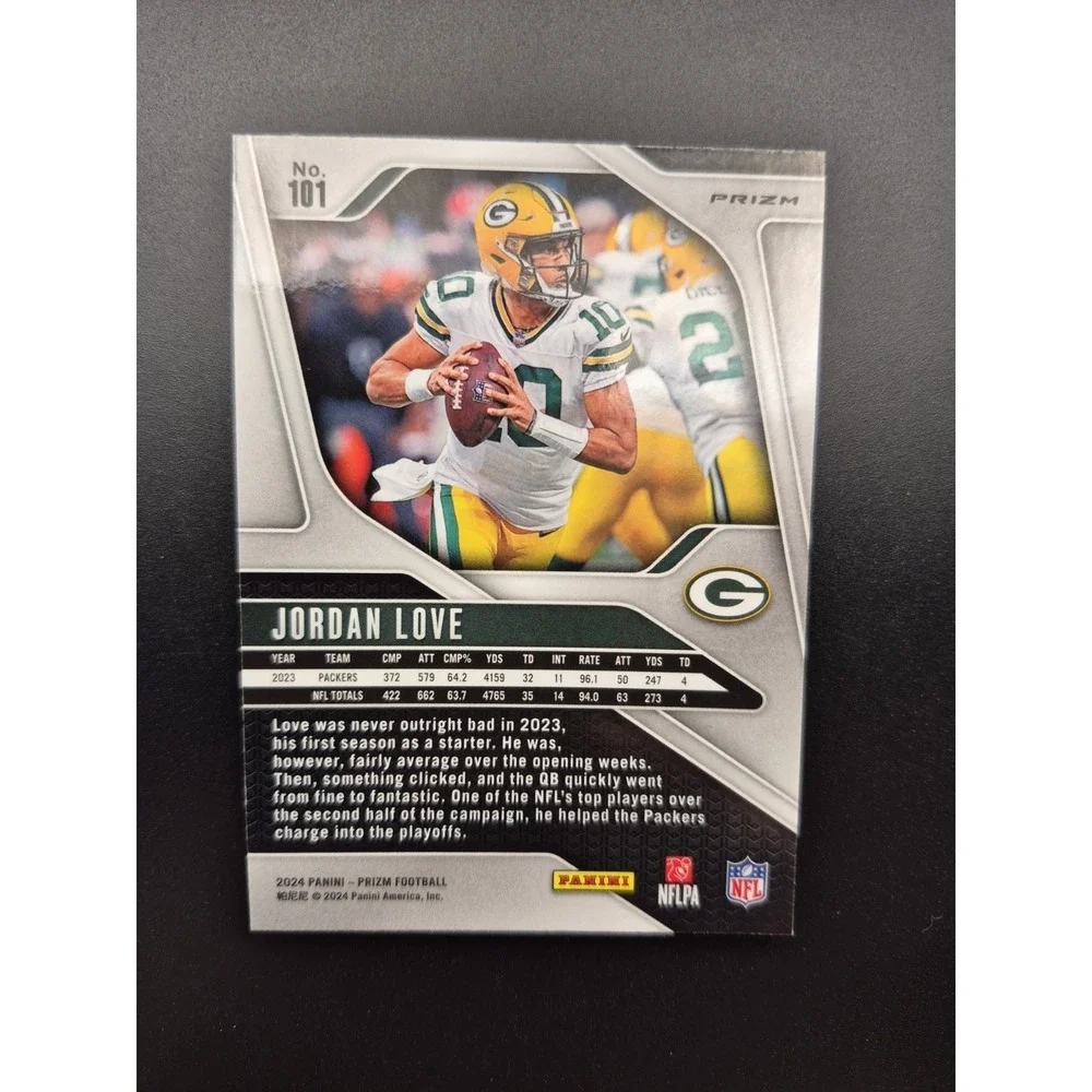 2024 Panini Prizm Jordan Love #101 Purple Pulsar Prizm Green Bay Packers